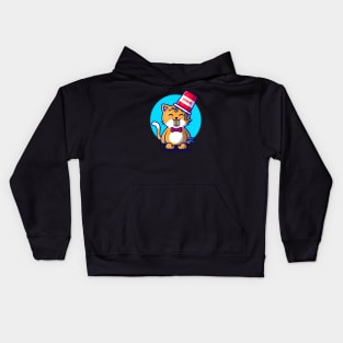 Cute Cat Eating Ramen Noodle With Chopstick Cartoon Kids Hoodie